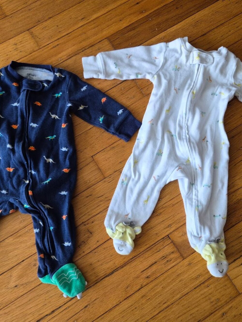 2 Boy's (3 month) footie pajamas by Carter's